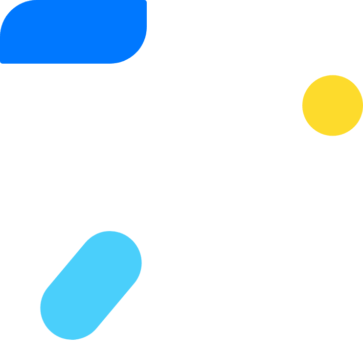 Abstract blue and yellow shapes.