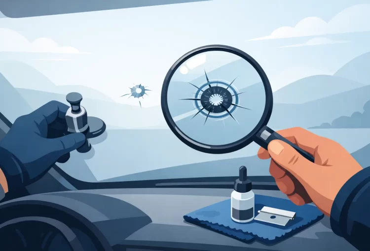 How to Repair a Bullseye Windshield Chip